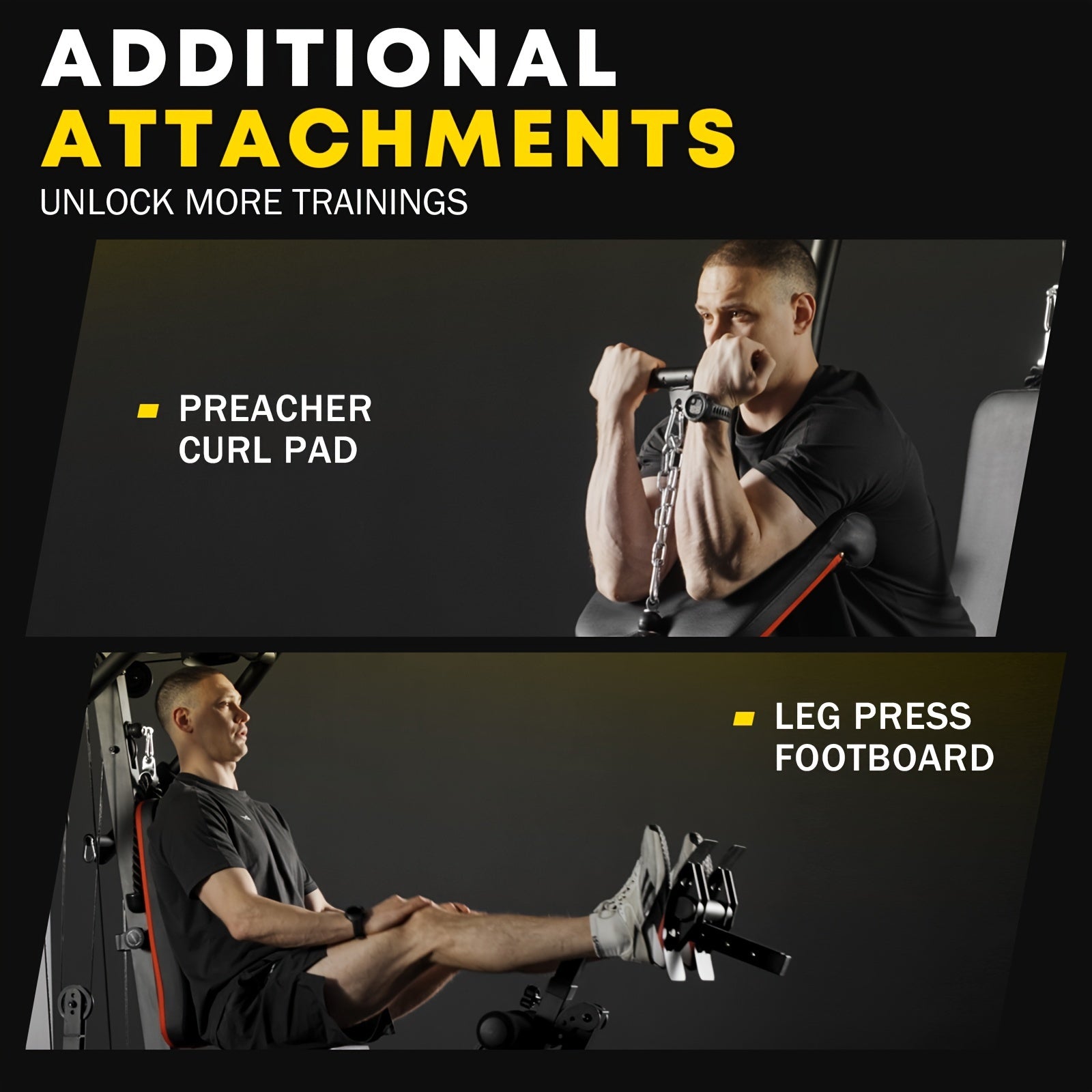 10-in-1 Home Gym Station with 150LBS Weight Stack, All-in-One Workout Equipment for Full Body Training, Multi-Functional Iron Gym Machine with Fly, Lat Pull Down, Chest Press, Leg Extension, Preacher Curl, Core & Calf Trainin