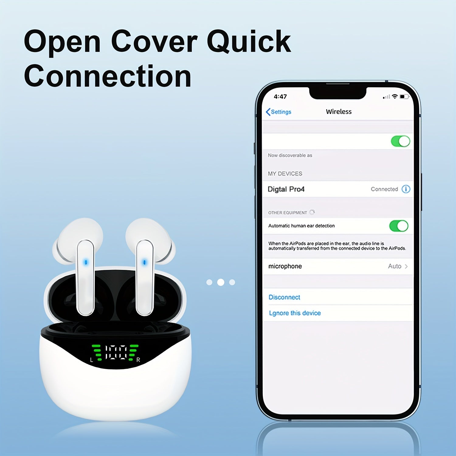 1 Pair LIFEBEE True Wireless Earbuds with Digital LED Power Display, TWS In - Ear Headphones with ENC Noise Cancelling, Built - in Condenser Mic, Sports Exercise Earphones with Deep Bass, Type - C Rechargeable Case, 300mAh Lithium - Better World Today