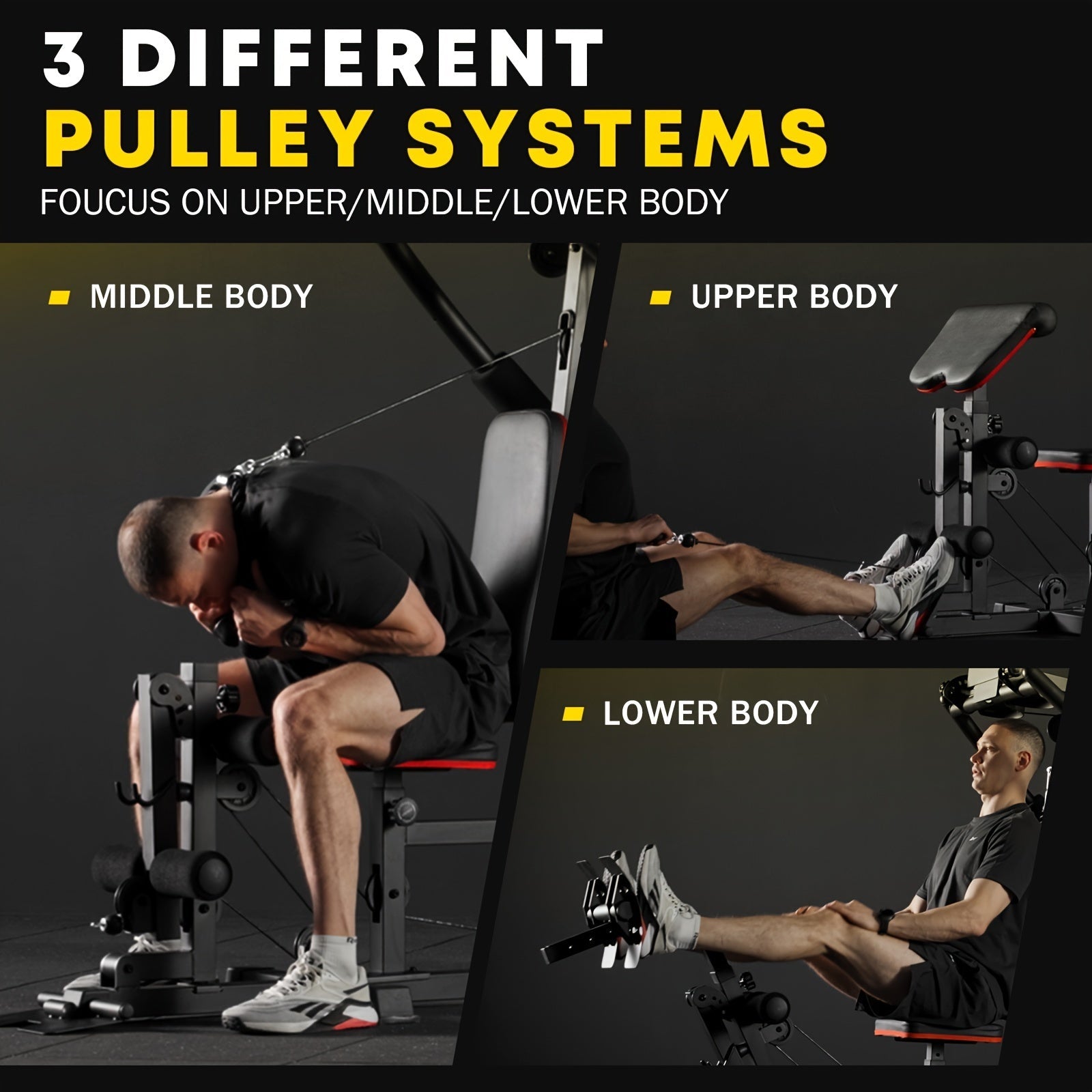 10 - in - 1 Home Gym Station with 150LBS Weight Stack, All - in - One Workout Equipment for Full Body Training, Multi - Functional Iron Gym Machine with Fly, Lat Pull Down, Chest Press, Leg Extension, Preacher Curl, Core & Calf Trainin - Better World Today