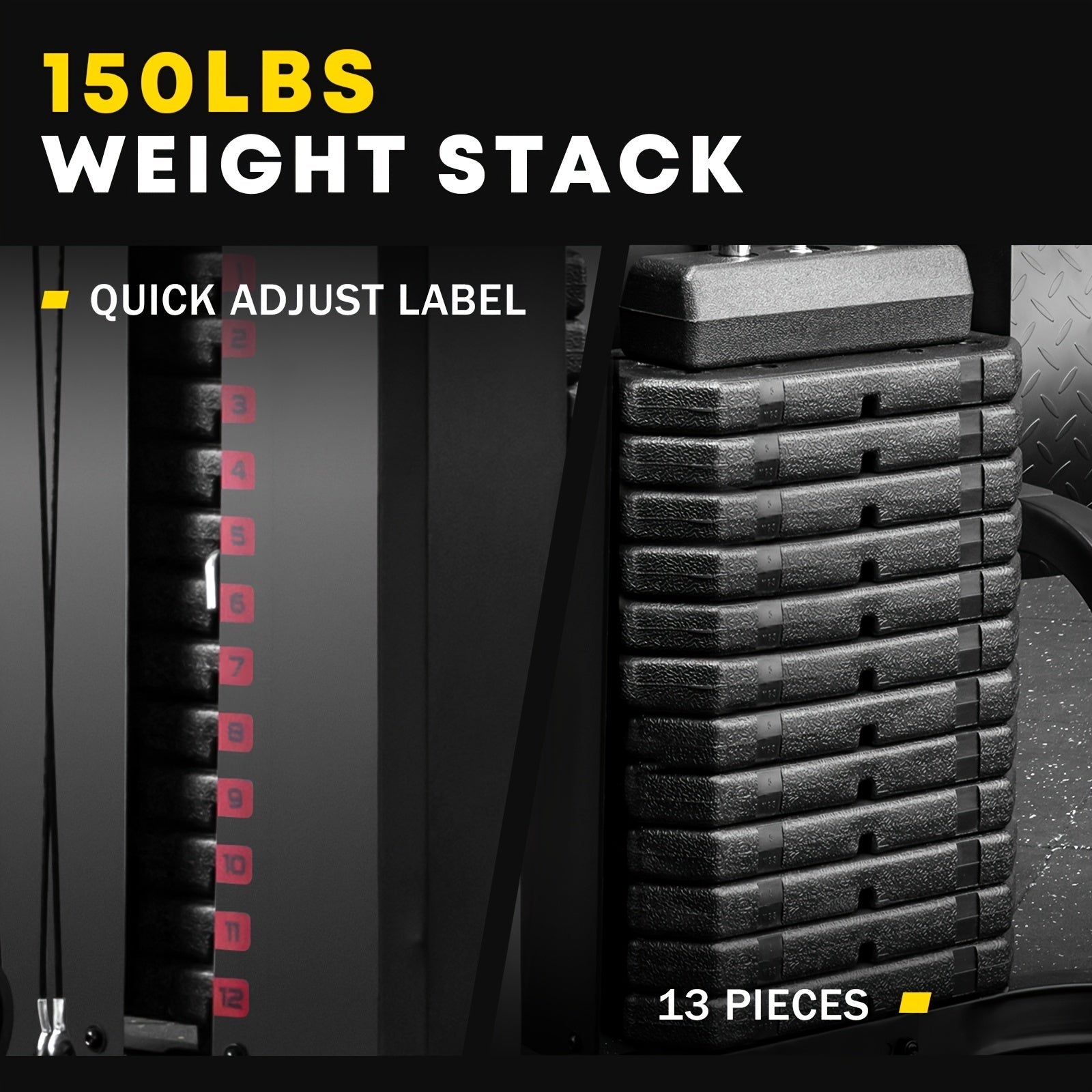 10 - in - 1 Home Gym Station with 150LBS Weight Stack, All - in - One Workout Equipment for Full Body Training, Multi - Functional Iron Gym Machine with Fly, Lat Pull Down, Chest Press, Leg Extension, Preacher Curl, Core & Calf Trainin - Better World Today