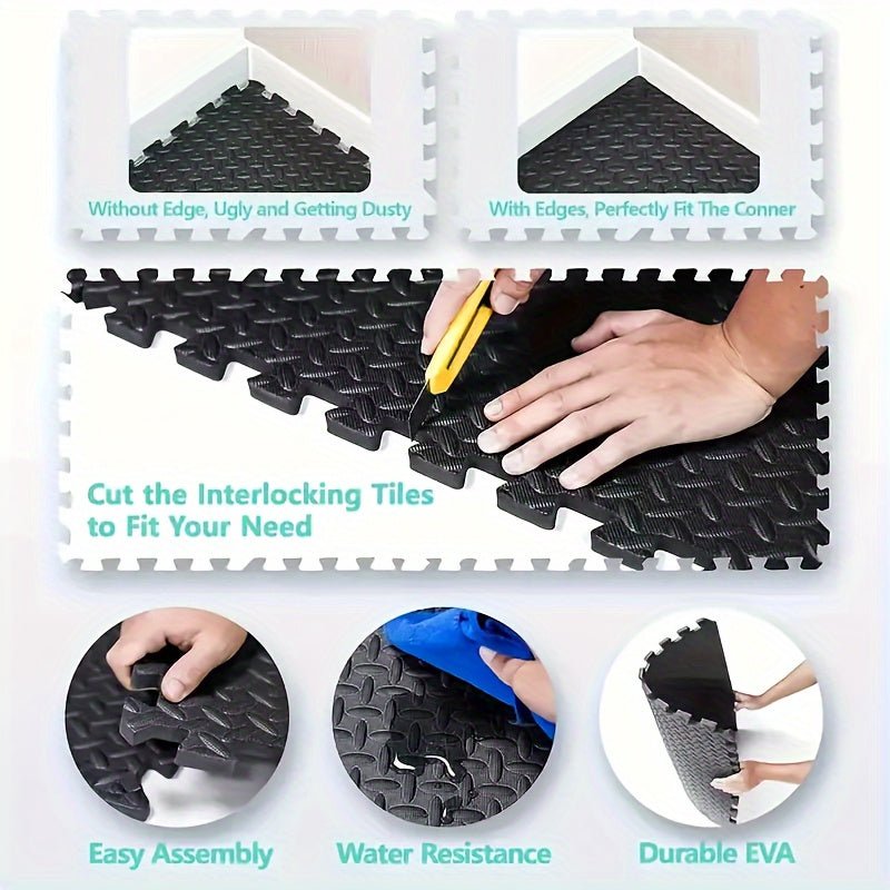 10pcs Multifunctional Sports Floor Mat, EVA Splicing Interlocking Floor Mat, Suitable For Home & Gym Exercise Equipment (11.81inch*11.81inch/30cm*30cm) - Better World Today