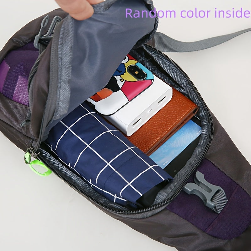 Fashionable Color Block Chest Bag - Portable Cycling Crossbody with Detachable Water Bottle Holder - Ideal Outdoor Sling Bag for Hiking, Biking & Travel - Stylish, Water-resistant, Adjustable