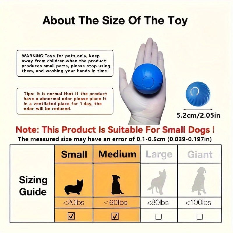 1pc Rechargeable Gravity - Defying Pet - Friendly Fun Interactive Rolling Ball Toy with Lithium - Polymer Battery, Durable Plastic Material for Endless Entertainment and Exercise - Better World Today