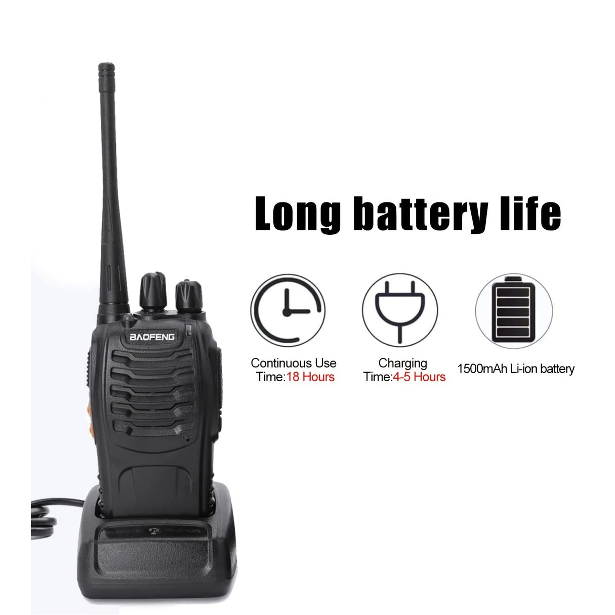 2pcs BAOFENG BF-888S UHF 400-480MHz Amateur Radio Handheld Two Way Radio UHF Portable Walkie Talkies for Adults, Hiking Biking Camping