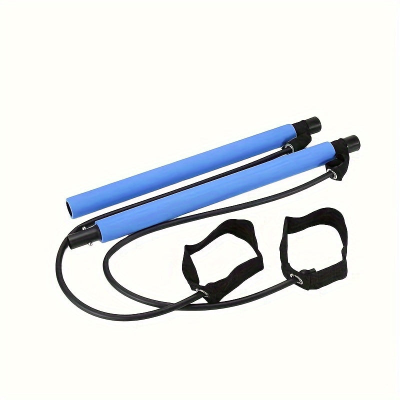 1pc Portable Multifunctional Pilates Fitness Bar - Adjustable Tension Rope, Detachable Design, Perfect for Fitness, Yoga, Shaping, Stretching, Home Workout, Gym Exercise, and Travel
