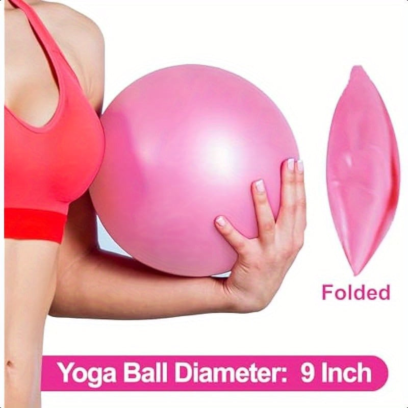 nononfish Mini Exercise Barre Ball for YogaPilates Stability Exercise Home Workout Core Training and Physical Therapy Small Bender Ball 9 Inch with Inflatable Straw