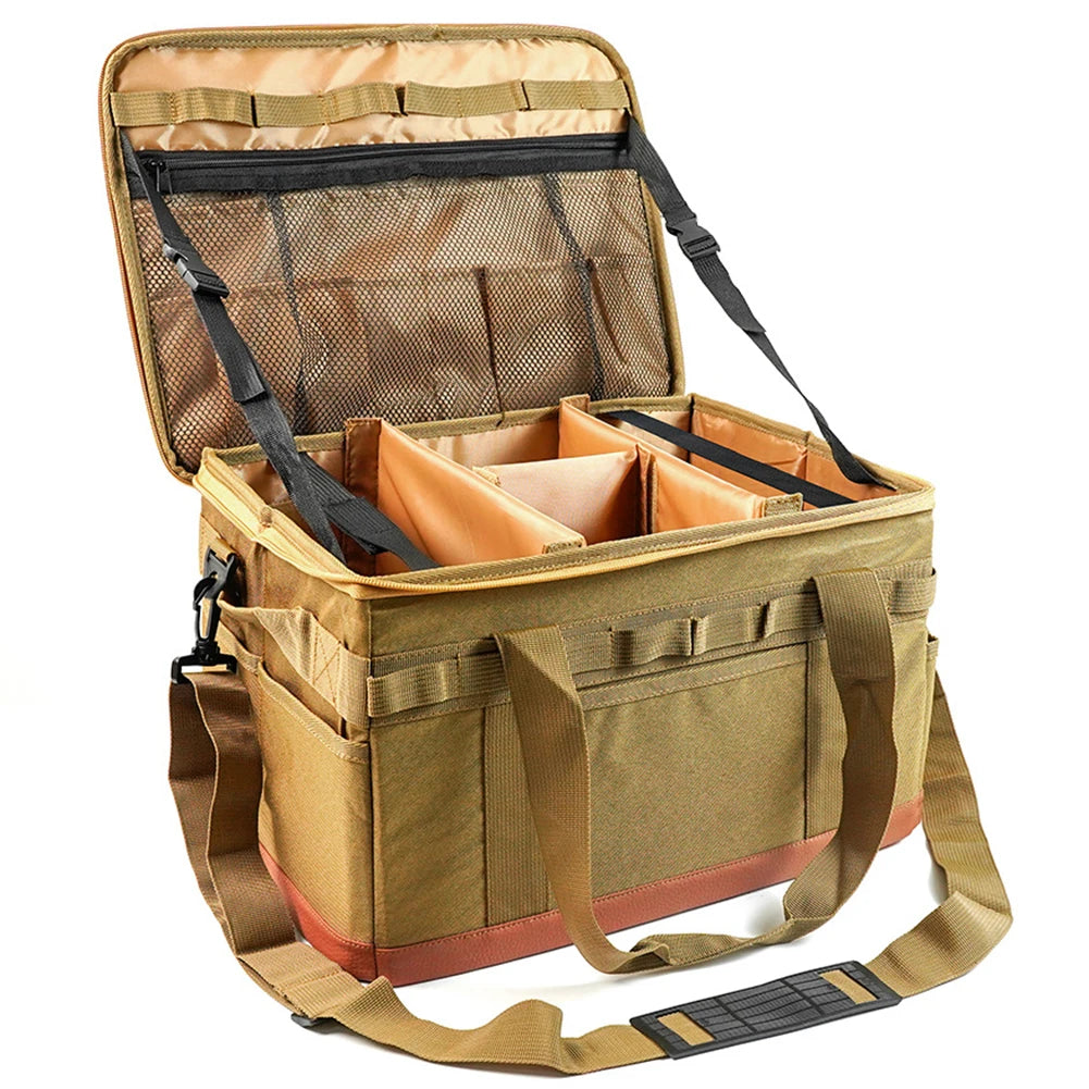 30L Camping Cooking Utensil Organizer Large Capacity Camping Stove Storage Case Detachable Multifunctional for Outdoor Camping