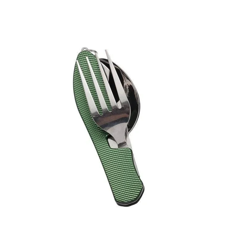 4 in 1 Camping Utensils Cutlery - Camping Stainless Steel Folding Pocket Kits for Hiking Survival Camping Travel