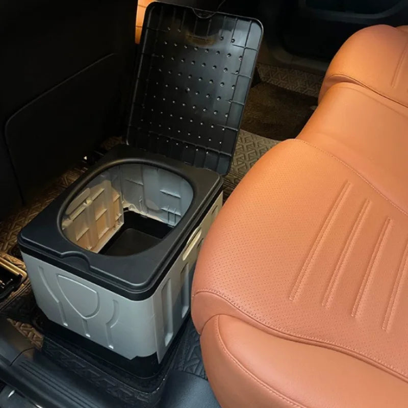 Foldable portable outdoor toilet jungle camping accessories camping reusable trash can deodorant camping toilet travel hiking