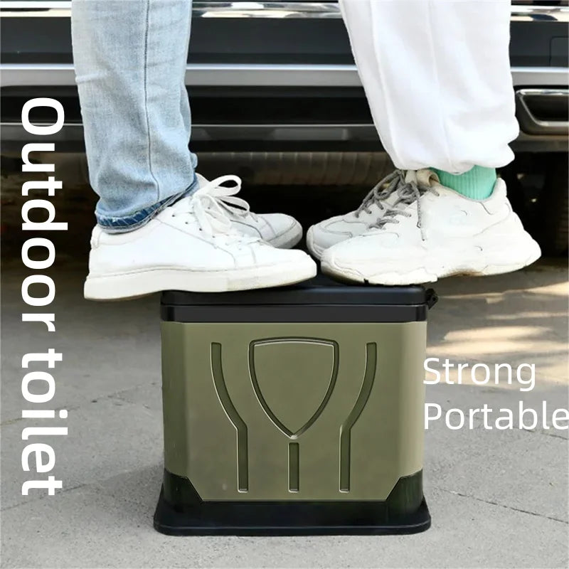 Foldable portable outdoor toilet jungle camping accessories camping reusable trash can deodorant camping toilet travel hiking