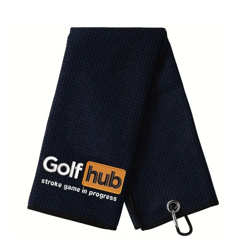 Golf Hub Golf Towel - Golf Accessories for Men - Golf Gifts for Men & Women - Embroidered Funny Golf Towel for Dad