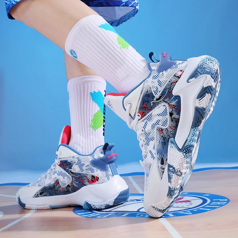 Men sports casual shoes cushioning comfortable running shoes fashion rubber sole basketball shoes