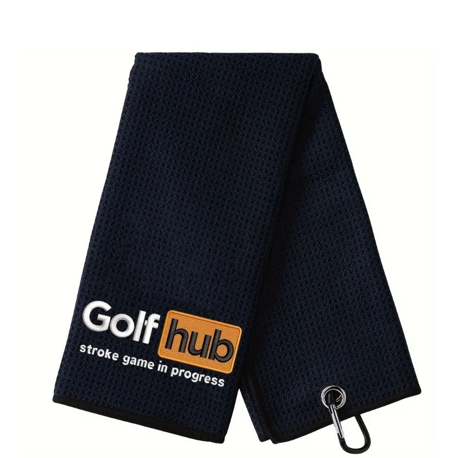 Golf Hub Golf Towel - Golf Accessories for Men - Golf Gifts for Men & Women - Embroidered Funny Golf Towel for Dad