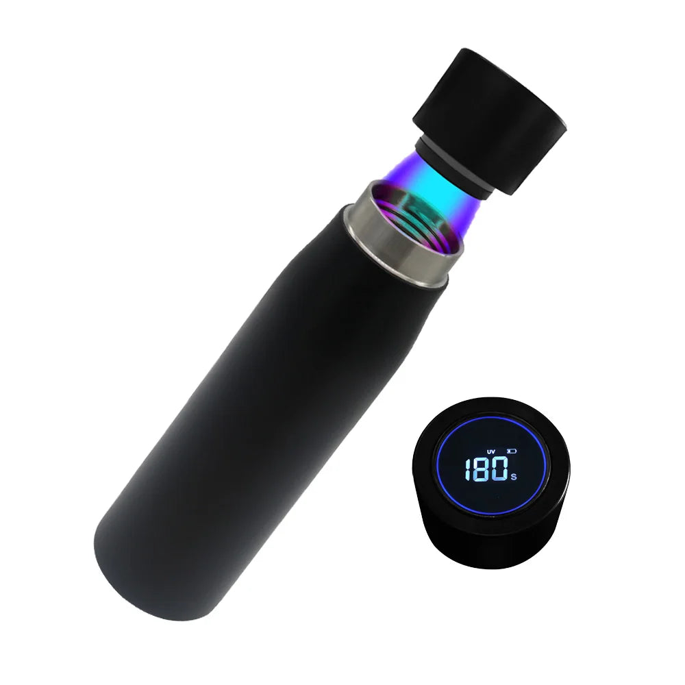 2025 New Digital Smart Water Bottle Ultraviolet Self-Cleaning Portable Vacuum Cup Touch Screen Thermos Cup With Temperature
