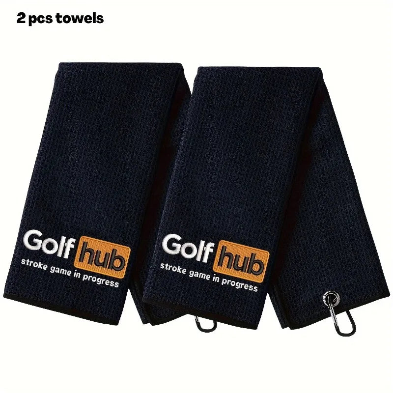 Golf Hub Golf Towel - Golf Accessories for Men - Golf Gifts for Men & Women - Embroidered Funny Golf Towel for Dad