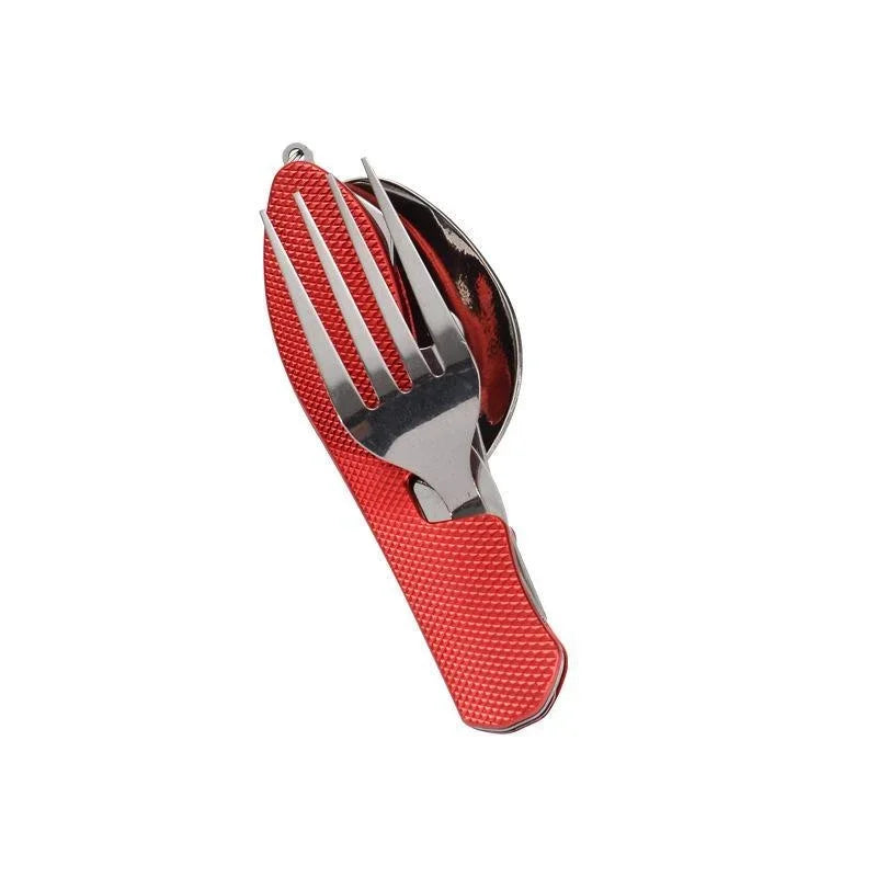 4 in 1 Camping Utensils Cutlery - Camping Stainless Steel Folding Pocket Kits for Hiking Survival Camping Travel