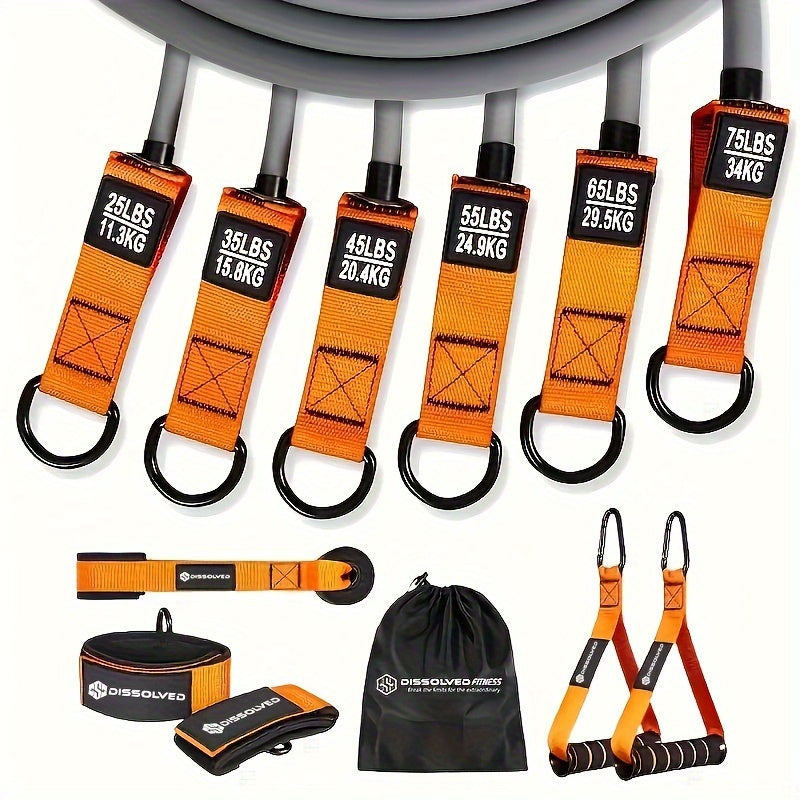 11pcs Heavy-Duty Resistance Band Set with Carry Bag - 300lbs Elastic Tension Bands for Fitness & Exercise, Durable TPE Material