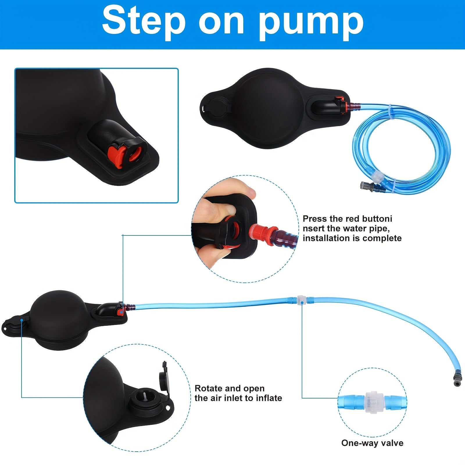 12/20L TPU Portable Camping Shower Bag-Easy Fill with Foot Pump & Effortless Press Nozzle-Perfect for Outdoor Adventures, Hiking, Beach & Trips