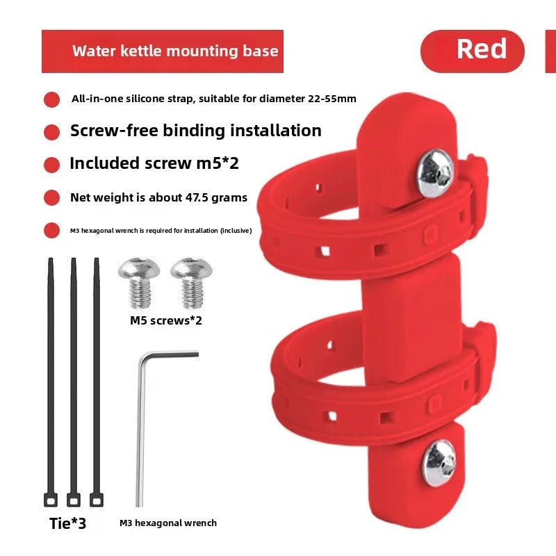 Bicycle Water Bottle Mount Adaptor Silicone Gel Bandage Kettle Cage Strap Seatpost Fork Frame Install Holder Adapter - Better World Today