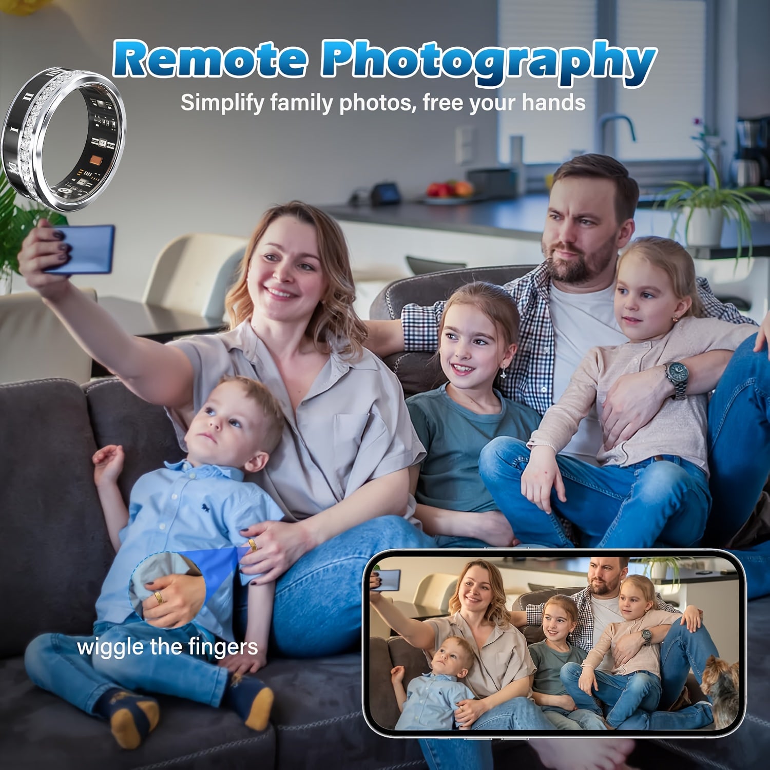 SINJEE Smart Ring Health Tracker, Fitness Rings for Both Men And Women, Sports Couple Rings, Long-Lasting Battery Sleep Monitor, Fitness Tracker, Health Monitor Ring | Diamond Style Ring | Durable Smart Ring, Workout Accessor