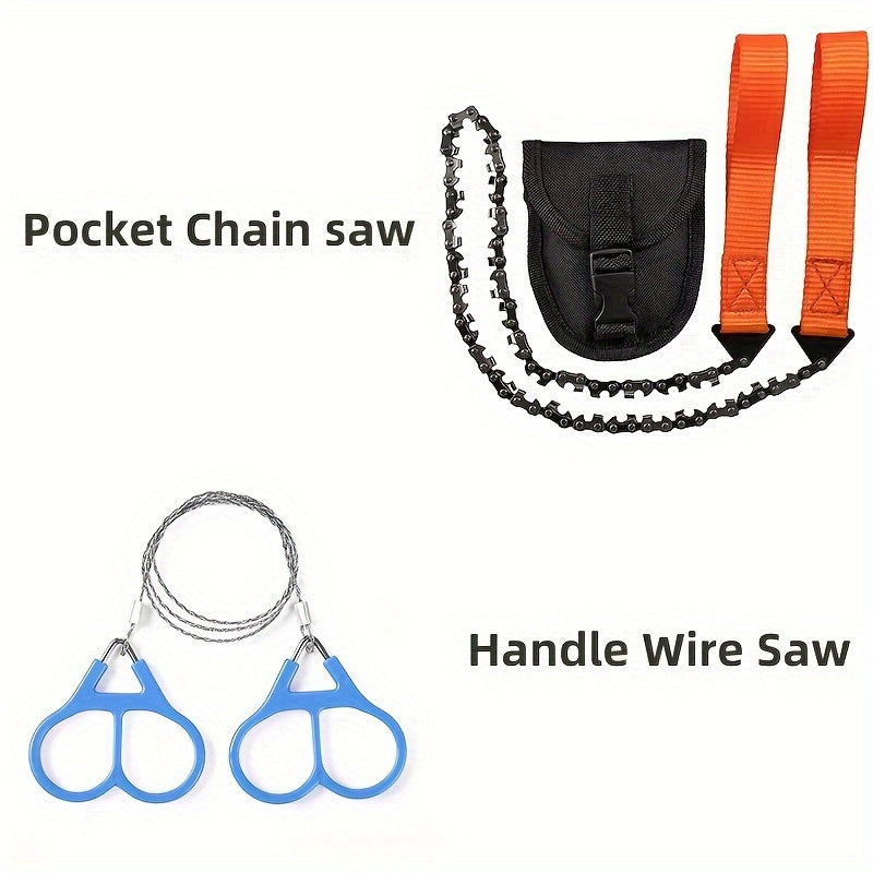 The Ultimate Pocket Chainsaw - Portable, Non-Slip Handle & Sharp Teeth Blades for Garden, Wood Cutting, Hiking & Camping - For Outdoor Enthusiasts - Ideal Gift for Survivalists & Campers